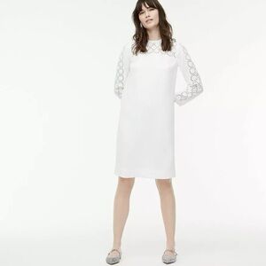 NWT J. Crew Laser-cut eyelet dress in 365 crepe, size 10